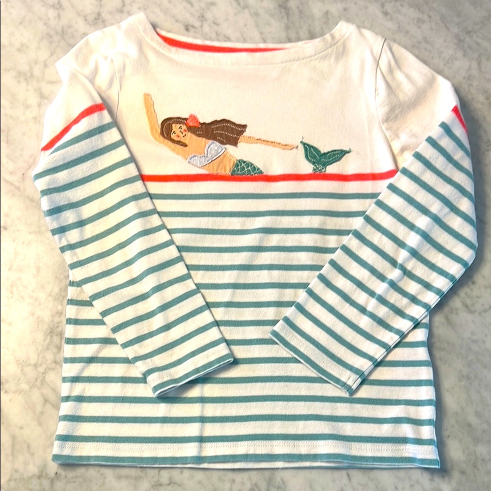 Mini Boden stripes mermaid shirt
